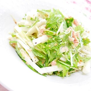 ❤大根と水菜とツナ缶の寿司酢・マヨ・サラダ❤